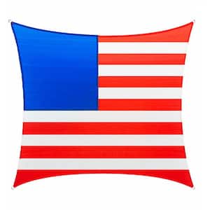 12 ft. x 12 ft. 190 GSM Vibrant Patriotic Square Sun Shade Sail, Outdoor Patio and Pergola Cover (Stars Not Included)
