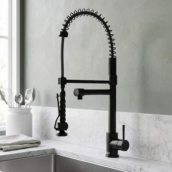 VIGO Zurich Single Handle Pull-Down Sprayer Kitchen Faucet in