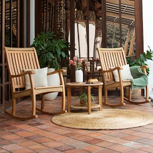 Marrakesh 3-Piece Teak Rocker Patio Conversation Set