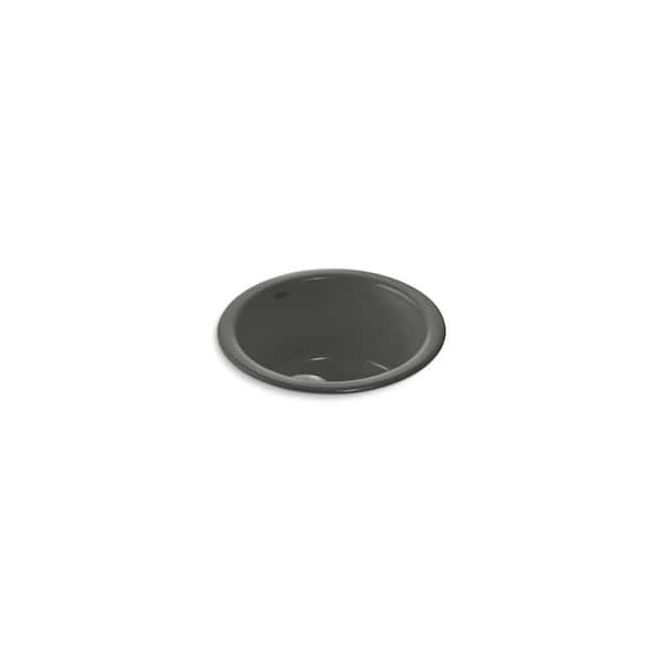 Porto Fino Cast Iron 18.5 in. Drop-In/Undermount Bar Sink in Thunder Grey