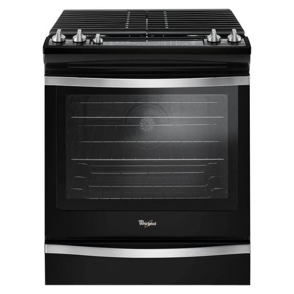 Whirlpool 5.8 cu. ft. Slide-In Gas Range with Center Oval Burner in Black Ice