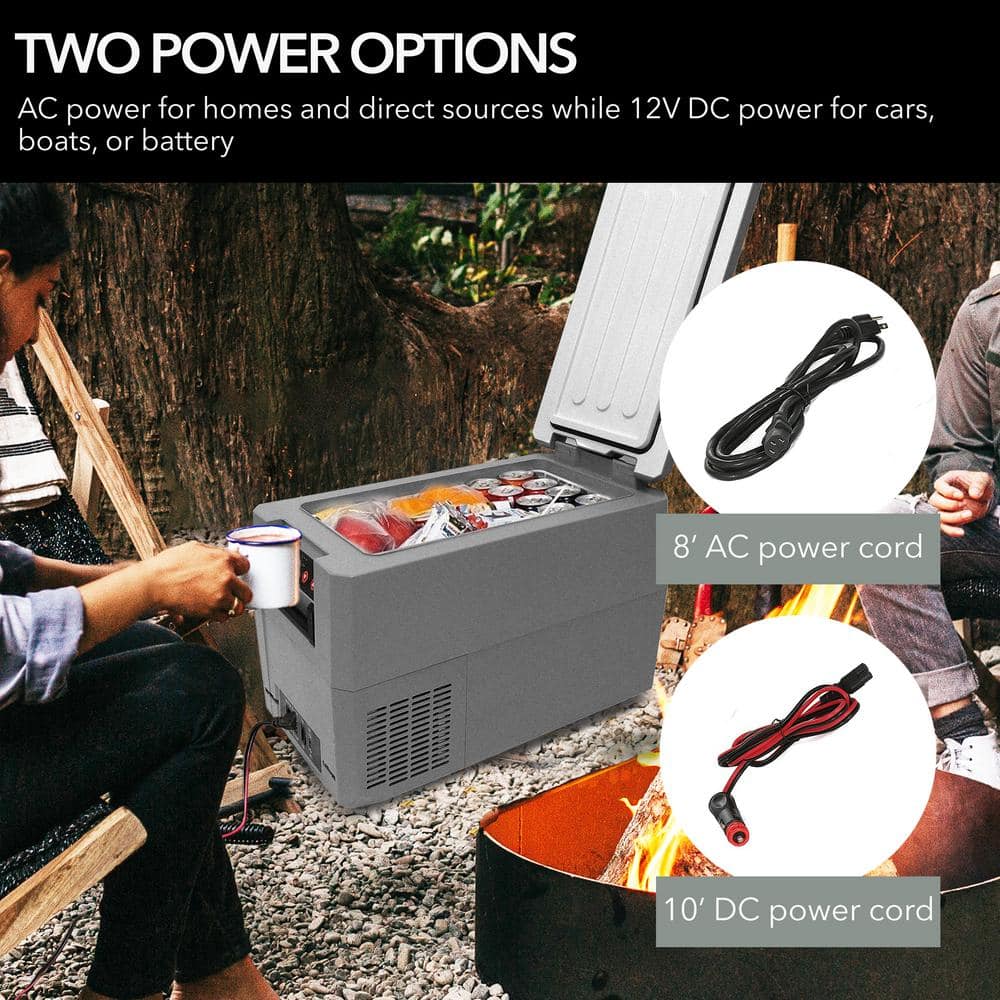 Gray 34 Quart Electric Portable Freezer Refrigerator