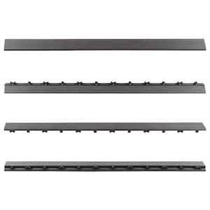1/6 ft. x 3 ft. Quick Deck Composite Deck Tile Straight Fascia in Westminster Gray (2-Pieces per Box)