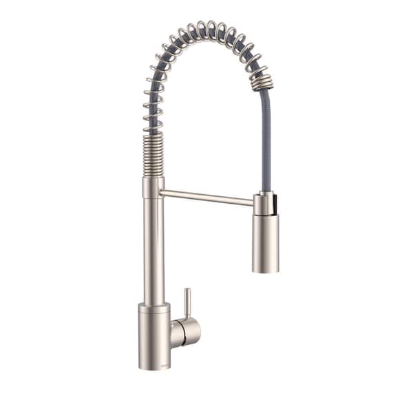 The Foodie Stainless Steel 21 in. Single Handle Pre-Rinse Spring Pull Down Sprayer Kitchen Faucet with 360-degree Swivel