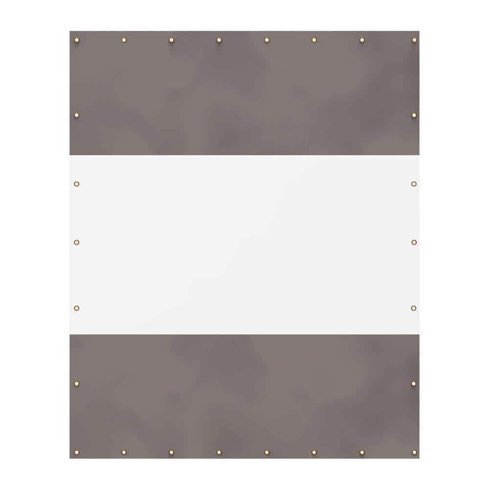 Heavy Duty Outdoor Clear Panel Curtain (10 ft. H x 8 ft. W, Gray)