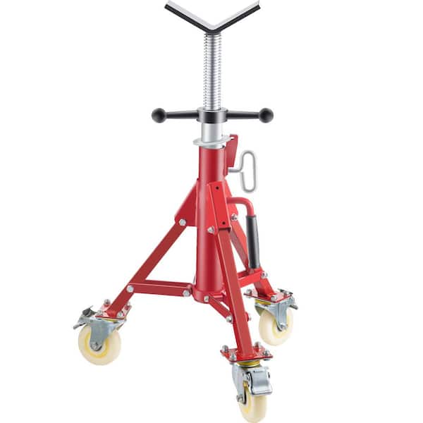 VEVOR Pipe Jack Stand w/Casters 882 lbs. V Head Pipe Stand Adjustable Height 23.6 in., 42.5 in. Folding Pipe Stands 1/8-12 in.