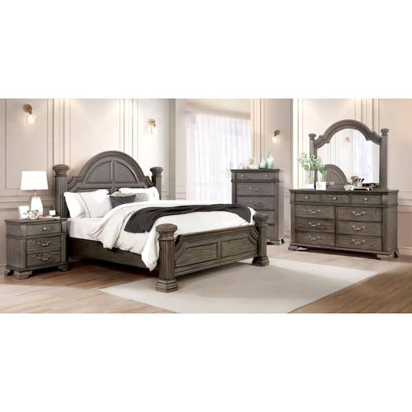 Erminia Gray Queen Panel Bed
