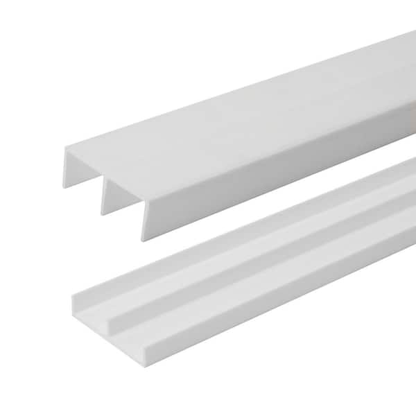 Outwater 3/4 in. D x 1-13/16 in. W x 48 in. L White Styrene Plastic Sliding Bypass Track Moulding Set for 3/4 in. Doors(1-Pack)