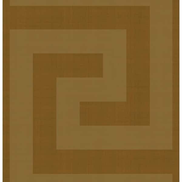 NextWall Antique Gold Maze Geo Vinyl Peel and Stick Wallpaper Roll (Covers 40.5 sq. ft.)