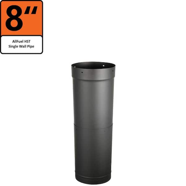 AllFuel 8 in. x 18 in. Adjustable Single Wall Black Chimney Pipe