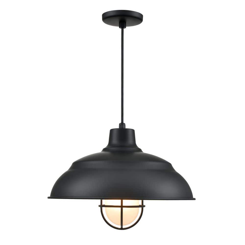 R-Series 17 in. Wide 1-Light Satin Black Indoor/Outdoor Warehouse Cord Hung Shade price history on PriceWatchPro