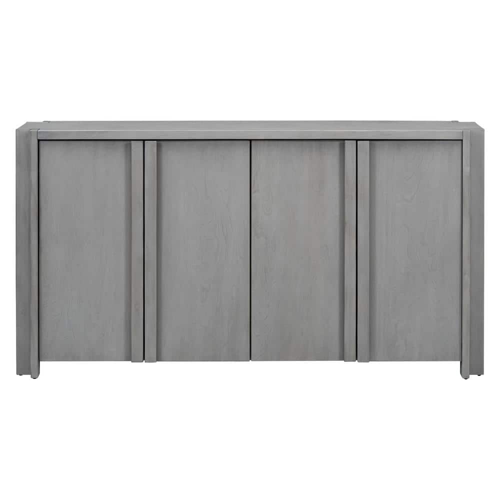 60.00 in. W x 16.00 in. D x 32.00 in. H Gray Linen Cabinet Storage Cabinet 
