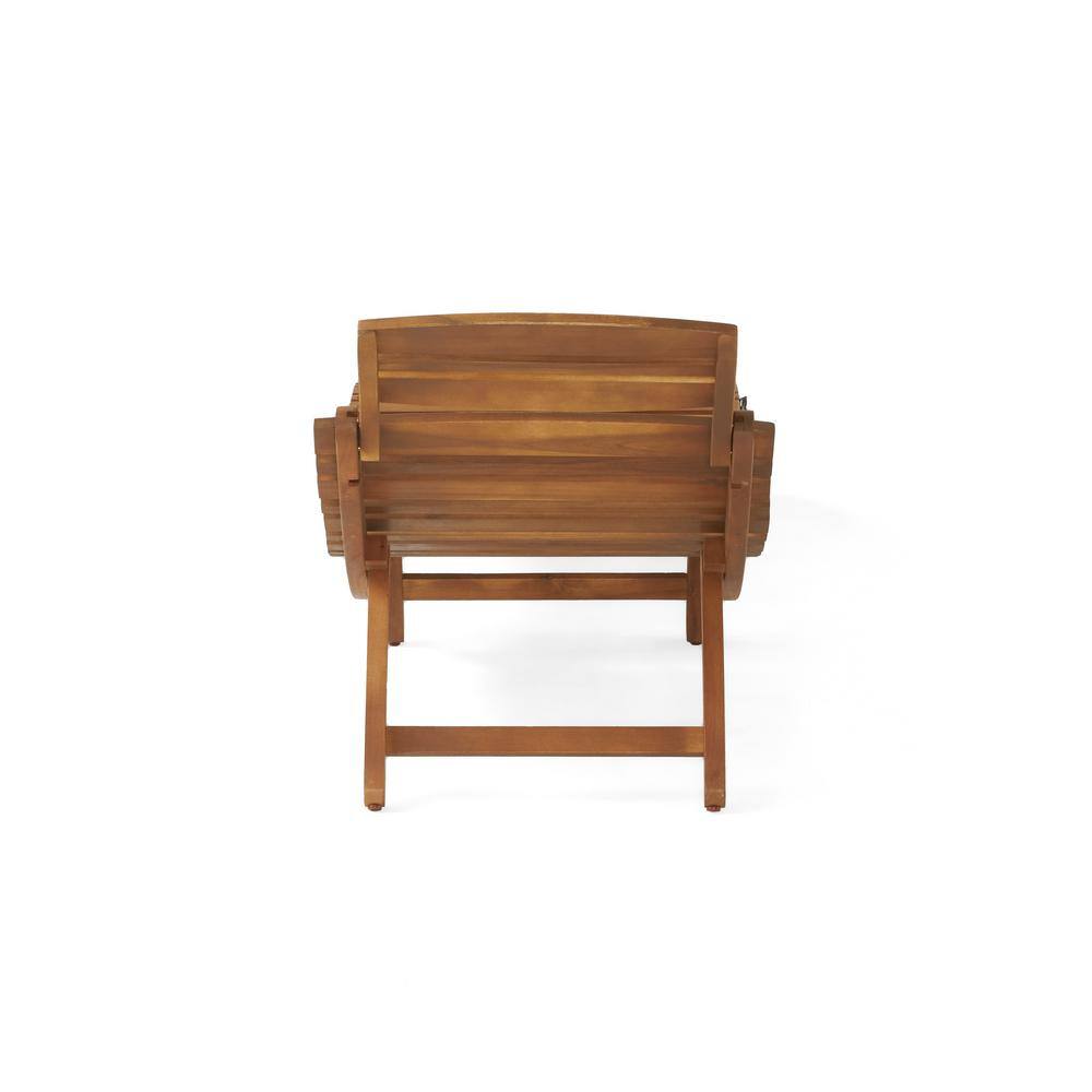 Natural Acacia Wood Outdoor Folding Chaise Lounge Set