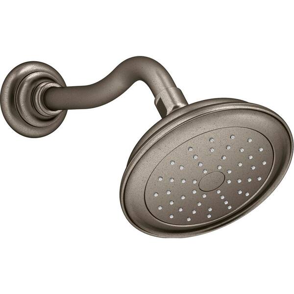 KOHLER Artifacts 1-Spray 6 in. Raincan Fixed Showerhead in Vintage Nickel