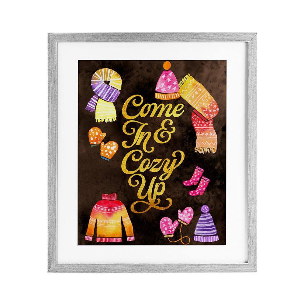 Cozy Comforts Sweaters by Hillary Holt Framed Graphic Art Print Typography 16 in. x 13 in. price history on PriceWatchPro