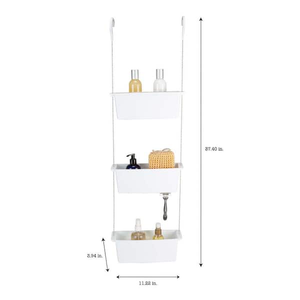 Bath Bliss Chrome Steel 2-Shelf Hanging Shower Caddy 22.4-in x 10.25-in x  4.3-in in the Bathtub & Shower Caddies department at