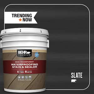 5 gal. #ST-102 Slate Semi-Transparent Waterproofing Exterior Wood Stain and Sealer