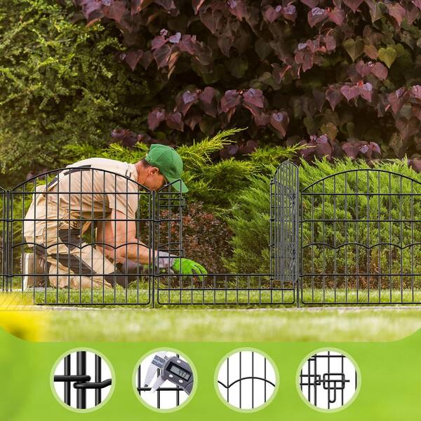 25-Pack Decorative Metal Garden Fence Panels - 26ft Long X 23.5in High, No Dig Animal Barrier For Dogs & Rabbits