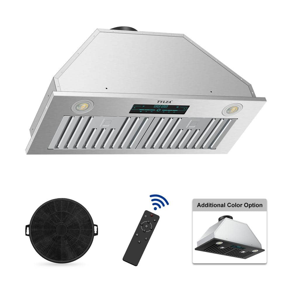 PowerFlow 27" Stainless Steel Convertible Insert Range Hood with Charcoal Filter
