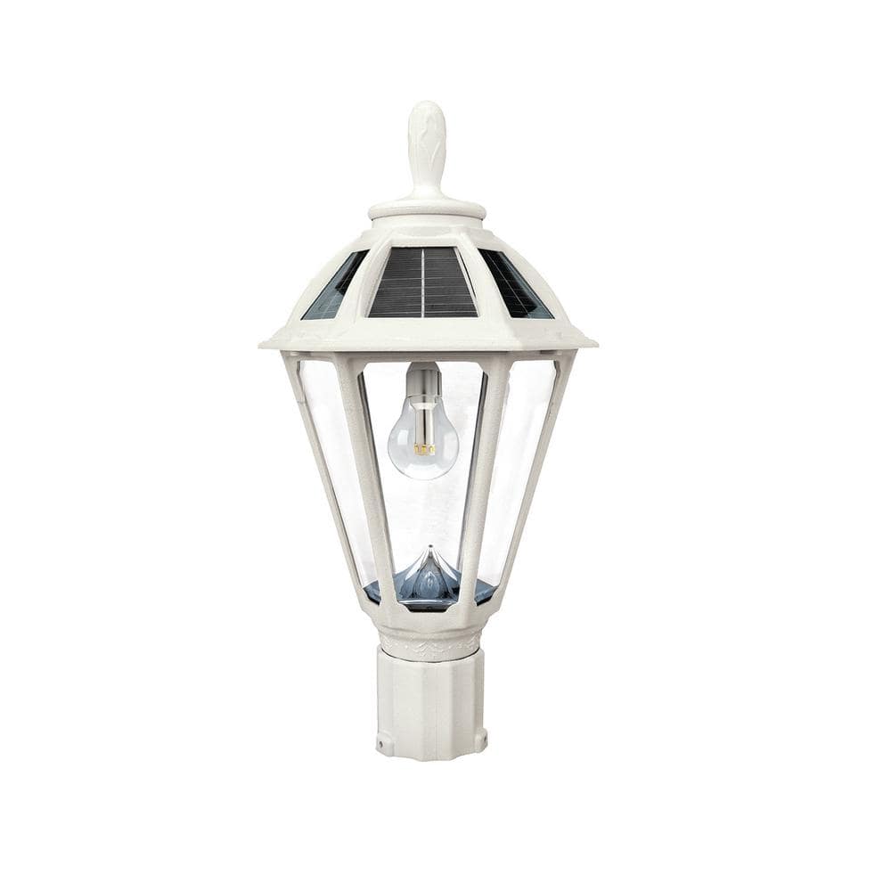 White Solar LED Outdoor Post Light with Multiple Mounting Options