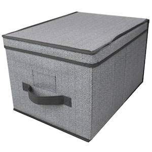 10 in. H x 15.75 in. W x 11.8 in. D Gray Fabric Cube Storage Bin