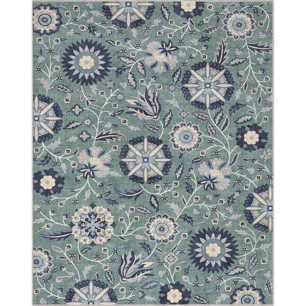 Seven Kings Rug Well Woven Green 5 ft. x 7 ft. Flat-Weave Kings Court Charlotte ...