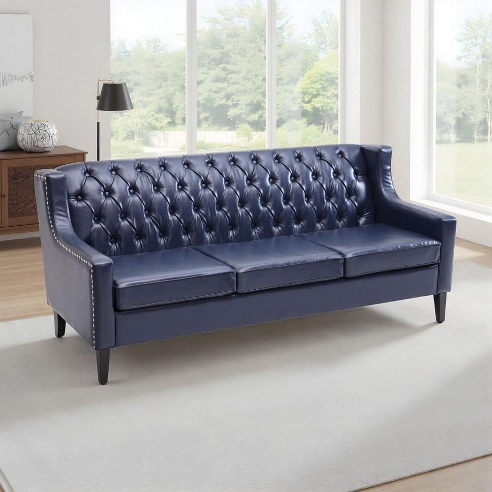 Harper & Bright Designs 78.75 in Wide Slope Arm Faux Leather