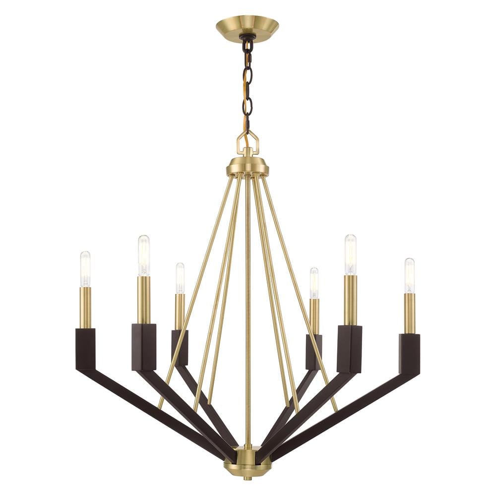 Lyncrest 6 Light Satin Brass and Bronze Chandelier price history on PriceWatchPro