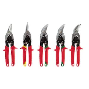 Left, Right, and Straight/Offset Aviation Snips Set (5-Piece)