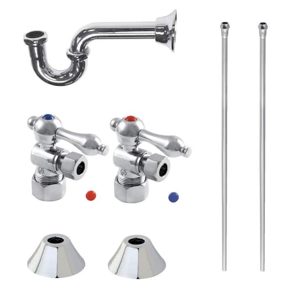 Kingston Brass Trimscape Traditional Plumbing Supply Kit Combo 1-1/4 in. Brass with P- Trap in Polished Chrome