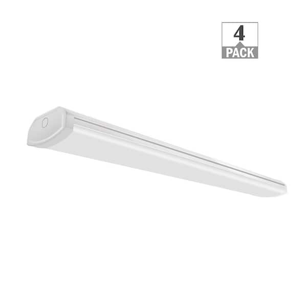 4-Pack 4 ft. 3600 Lumens LED Wraparound Ceiling Light 40W 120V Hardwire Garage Light Laundry Room Bright White 4000K