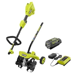 40V Expand-It Cordless Battery Attachment Capable Powerhead Kit & Tiller with 4.0 Ah Battery and Charger