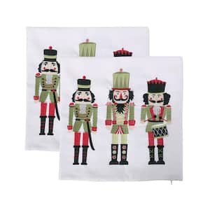 Cibola Nutcrackers Polyester 18 in. x 18 in. Christmas Throw Pillow Cover (Set of 2)