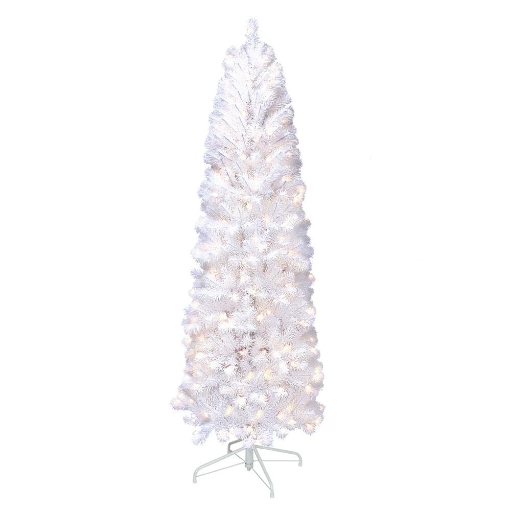 Puleo International Pre-Lit Depot Lights, Northern White 6.5 ft. Fir Home with 250 Tree Christmas Pencil Artificial NFWPT-65C25 The White 