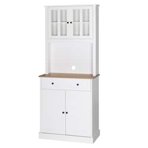 72 in. H White Kitchen Storage Pantry Storage Cabinet Closet with Doors and Adjustable Shelves
