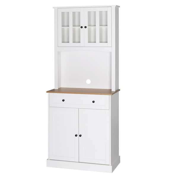 Veikous 72 In H White Kitchen Storage, Tall Storage Cabinet With Doors And Shelves For Kitchen Cabinets