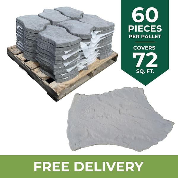Berkshire 13 in. x 19 in. Concrete Concrete Gray Irregular Paver Kit (60-Pieces per Pallet)