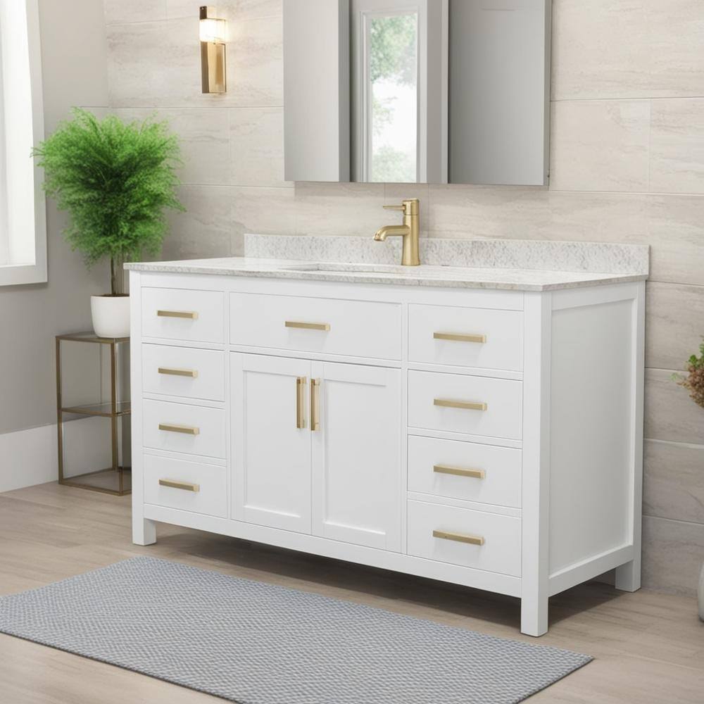 Wyndham Collection Beckett 60 in. W x 22 in. D x 35 in. H Single Sink ...