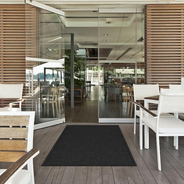 Shield Black 36 in. x 60 in. Rubber Non-Slip Indoor Commercial Floor Mat
