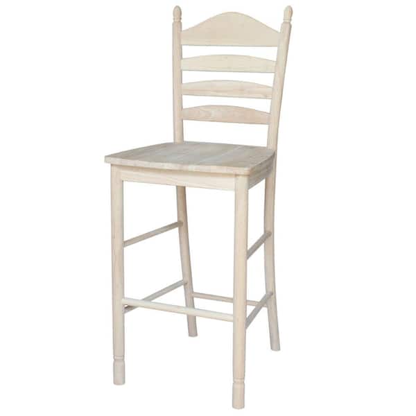 International Concepts Bedford 29.9 in. Unfinished Wood Bar Stool