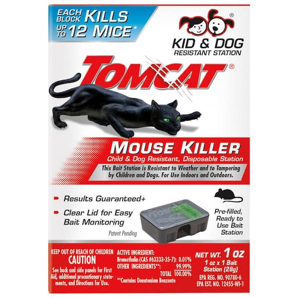 TOMCAT Mouse Killer Child and Dog Resistant Disposable Station, 1 Preloaded Station