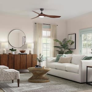 Carden 66 in. LED Brushed Nickel Ceiling Fan with Light and Remote Control
