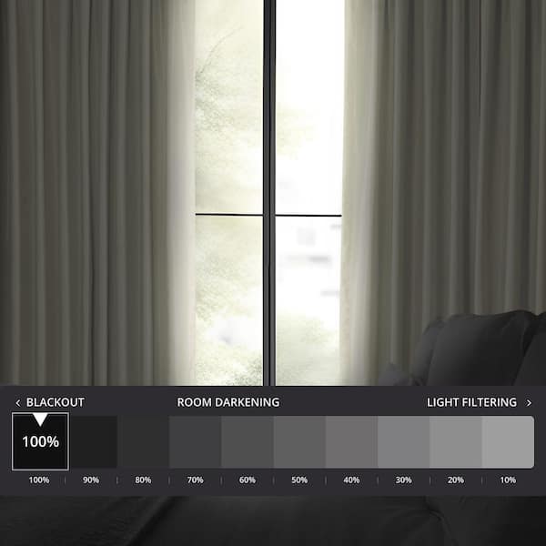 Off White Extra Wide Rod Pocket Blackout Curtain - 100 in. W x 96 in. L (1 Panel)