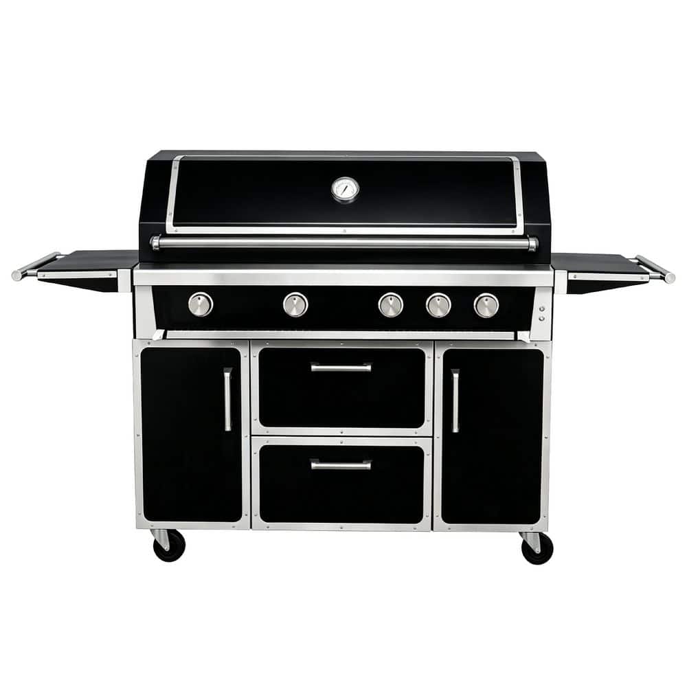 Standard LPG 4-Burner Freestanding Gas Grill in Black with Infrared Back Burner and 99,000 BTU Heat Output price history on PriceWatchPro