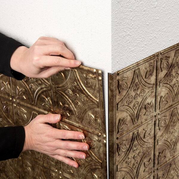 Fasade® 4' PVC Bermuda Bronze Wall Panel Divider Trim - 5 Pack