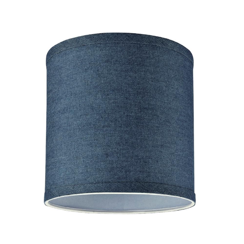 Denim Blue Fabric Drum Lamp Shade, 8-inch