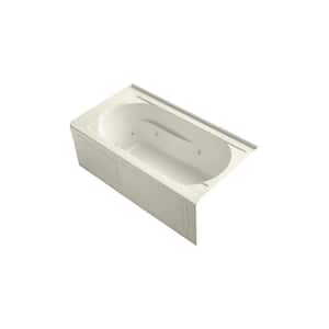 Devonshire 60 in. Right Drain Rectangular Alcove Whirlpool Bathtub in Biscuit