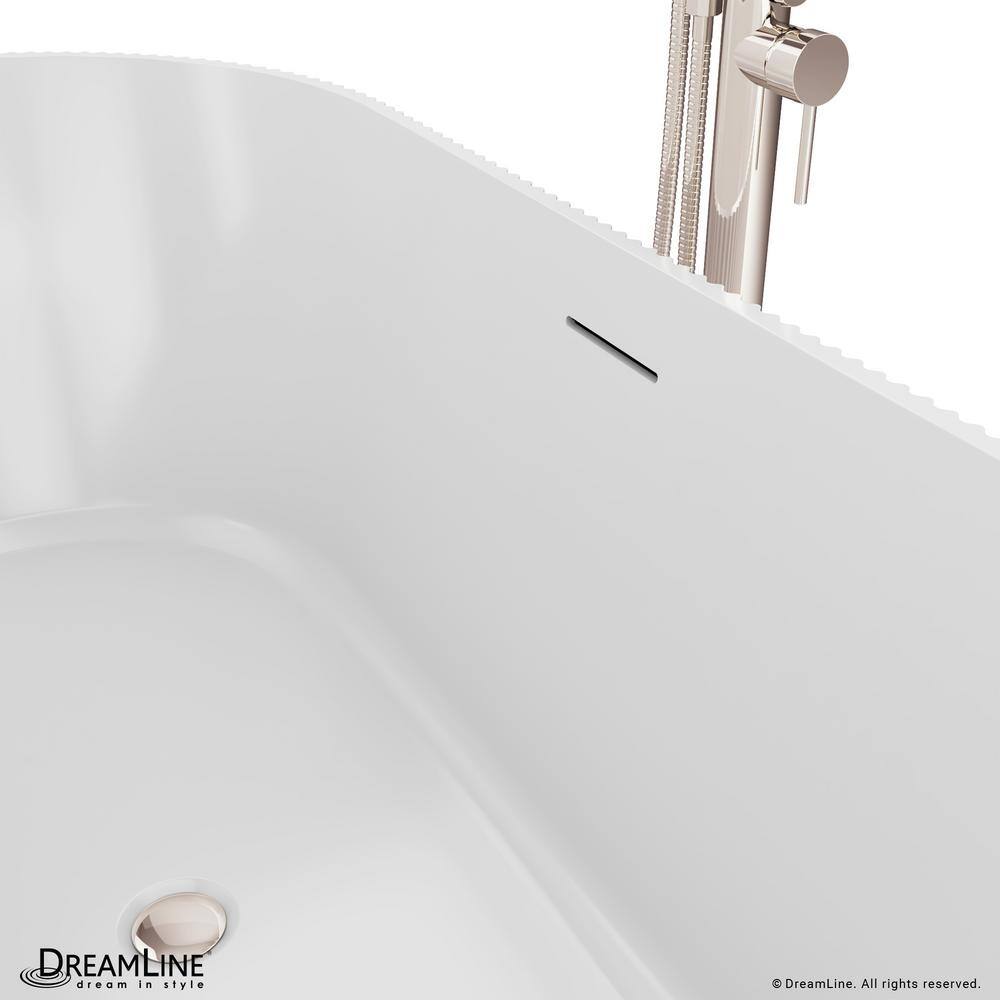 Charisma 67" White Acrylic Freestanding Double Slipper Bathtub