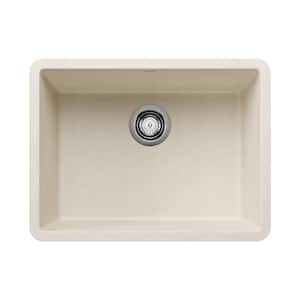 Precis Silgranit 23.44 in. Undermount Single Bowl Soft White Granite Composite Kitchen Sink