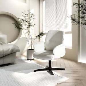 Thoma Contemporary Beige Swivel Leisure Chair for Modern Lifestyles - Height Adjustable, Ergonomic Design, Skin-Friendly